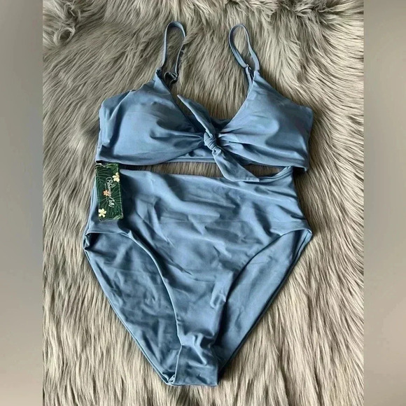 Blooming Jelly  High Waisted Bikini Swimsuit Tie Knot 2pcs Bathing Suits - Picture 4 of 13